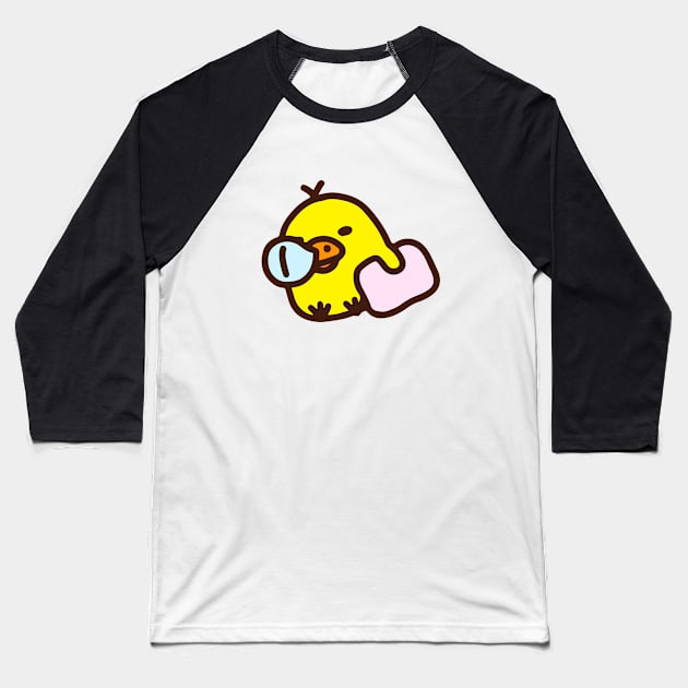 Rilakkuma Kiiroitori Sleepy Baseball T-Shirt by yevomoine